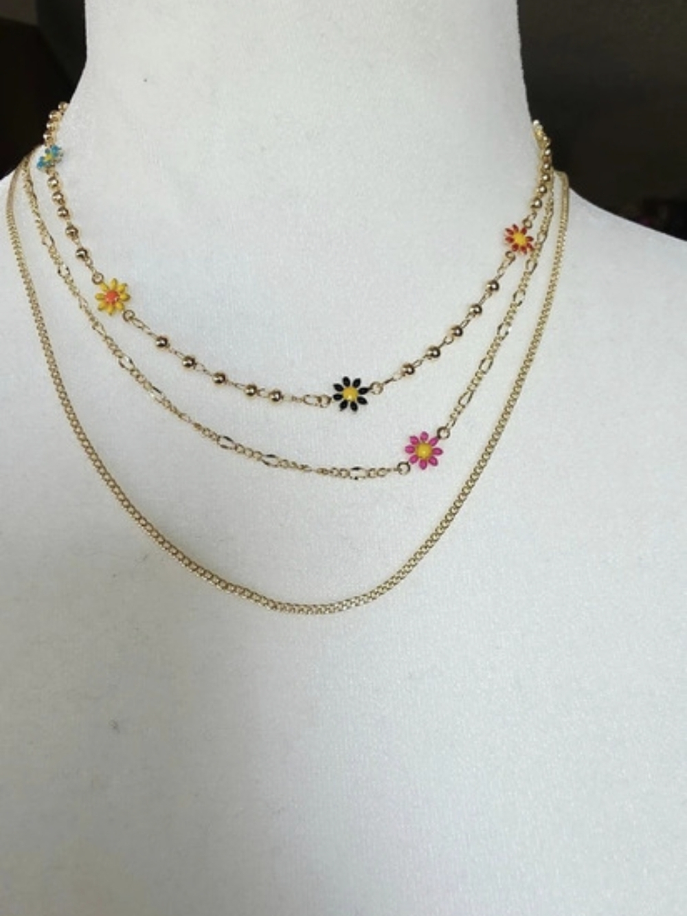 Cadena Triple Oro Laminado 14k Alta Calidad